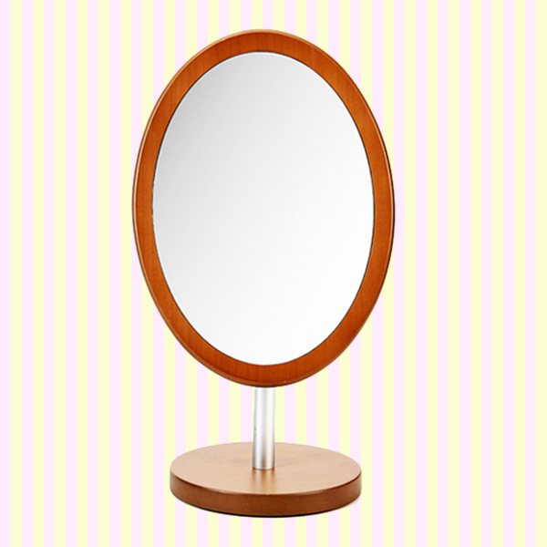 Wooden oval makeup mirror(M)