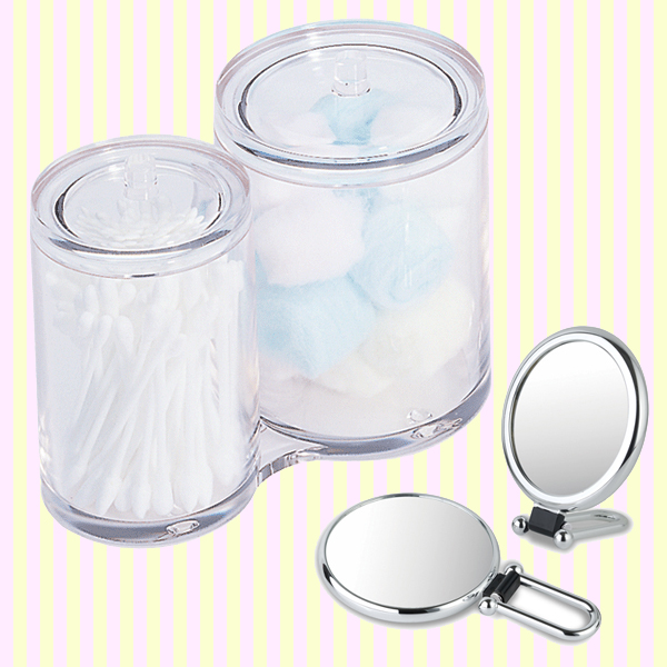 Transparent Round Cotton ball & Swab Holder 원형 솜통 면봉통