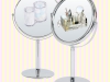 Shiny double sided makeup mirror with 2x magnifier(L)