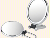 Shiny oval folding hand held mirror with 2x magnifier(M)-1