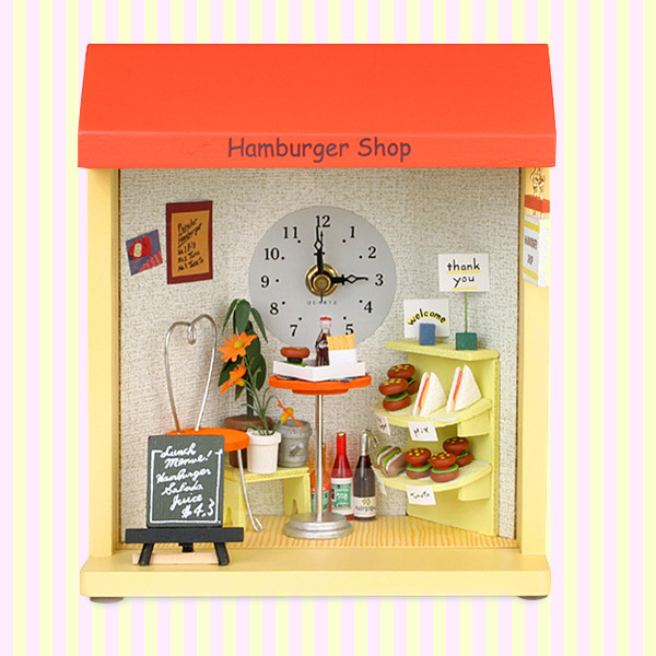 Dollhouse Miniature Hamburger Shop Clock 돌하우스 미니어처 햄버거샵 시계