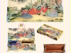 Korean Folk Art Tick-tock Long Leather Wallet 한국 민속 후렌치 장지갑