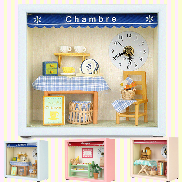 Dollhouse Kitchen Table & Wall Clock 돌하우스 샹브르 주방시계(벽시계 겸용)