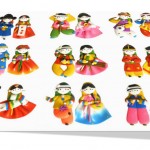 Korean traditional figure couple magnet(10 pairs) 한국 전통 칼라믹스 커플 냉장고 자석(10쌍)