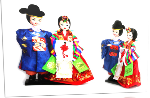 Korean traditional figure wedding couple doll