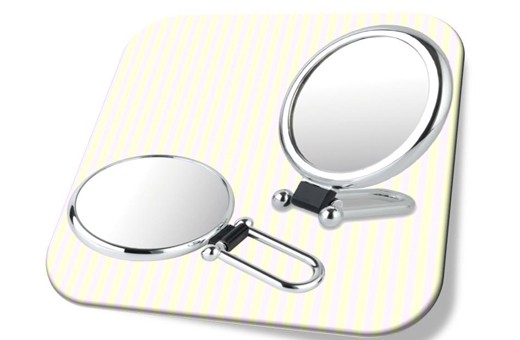 Shiny oval folding hand held mirror with 2x magnifier(M) 샤인 폴더 접이식 손거울(중)