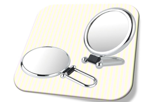 Shiny oval folding hand held mirror with 2x magnifier(M) 샤인 폴더 손거울(중)