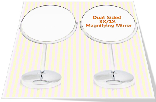  Shiny Double Sided Magnifying Mirror(M/1X/3X)  샤인 양면 탁상거울(중/3배 확대경 겸용)   