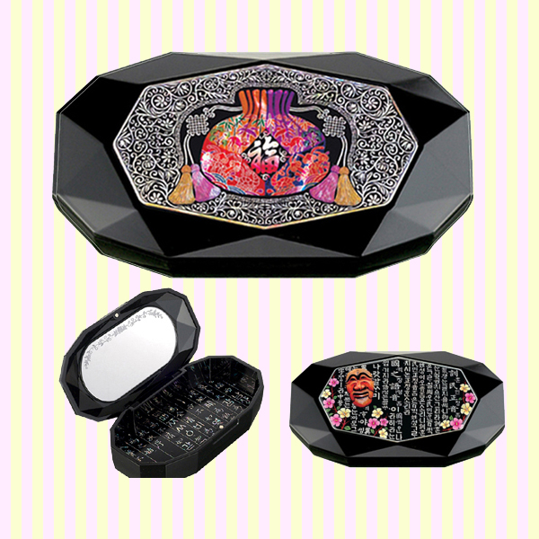 Korean Traditional Fortune Pouch mother-of-pearl mini jewelry box 복주머니 천연자개 미니 보석함