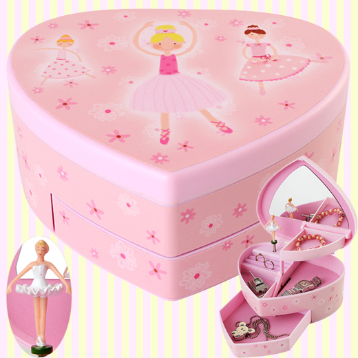 Heart ballerina automatic musical jewelry box