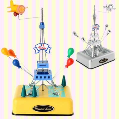Rotating Windup Ferris wheel, Eiffel tower, Airplane, Merrygoround music box, 뮤지컬랜드 관람차 비행기 에펠탑 오르골