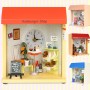 Dollhouse Miniature Hamburger Shop Table and Wall Clock 돌하우스 미니어처 햄버거샵 시계(벽걸이 겸용)