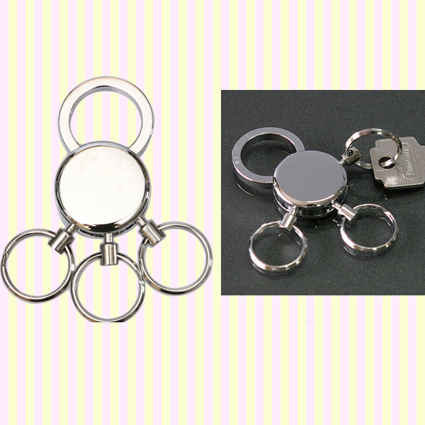 Shiny silver round multi-key ring 유광 멀티 열쇠고리