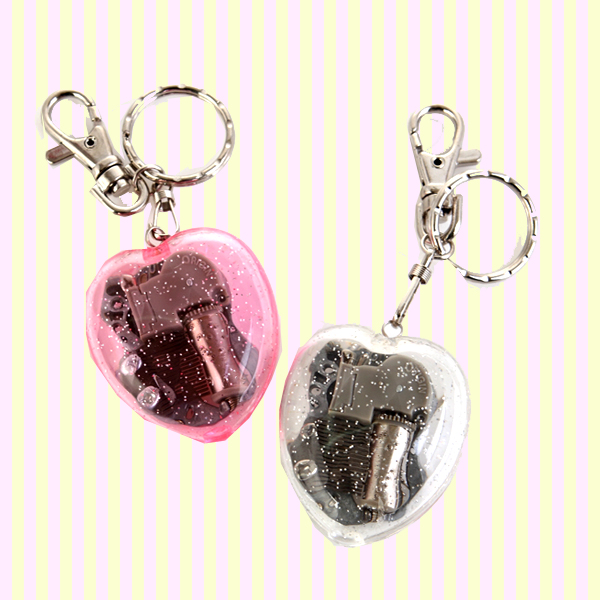 Transparent Heart Music Box Key Ring  하트 오르골 열쇠고리