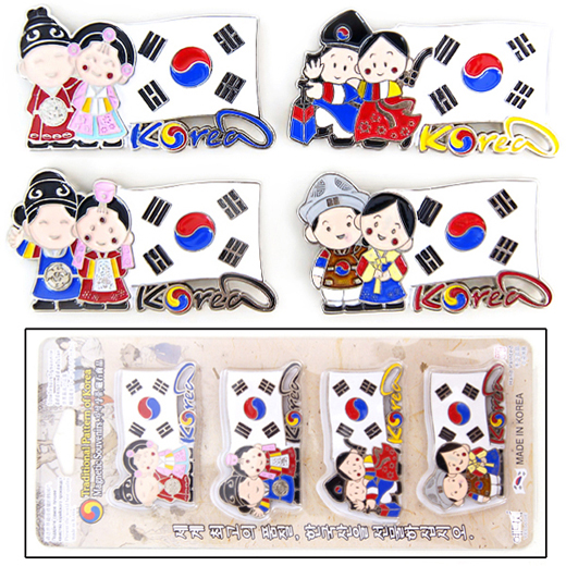  Charming and high quality fridge magnets with design of Korean traditional couples in national flag called Taegukgi (태극기)